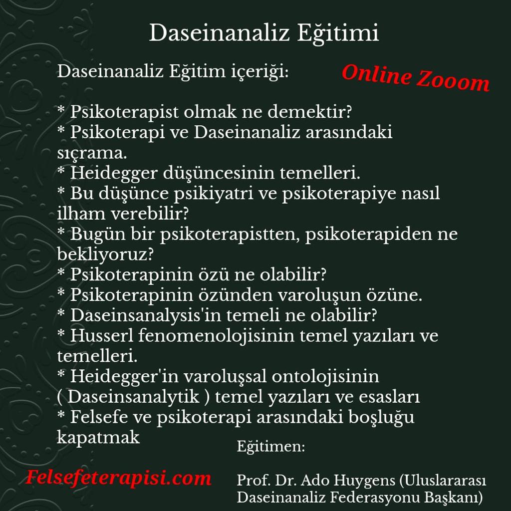 Felsefe Terapisi Eğitimi - Dasein Analiz Eğitimi